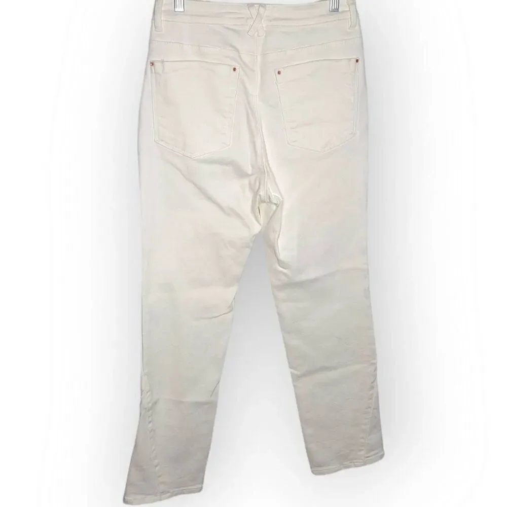 A Loves A Women's High Waist Straight Leg Cropped Jeans in White size 29